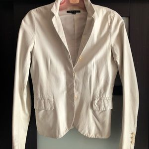 Theory White Leather Jacket